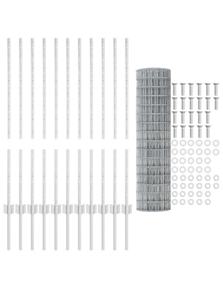 Set di Recinzione da Giardino  Set di 2 Acciaio galvanizzato