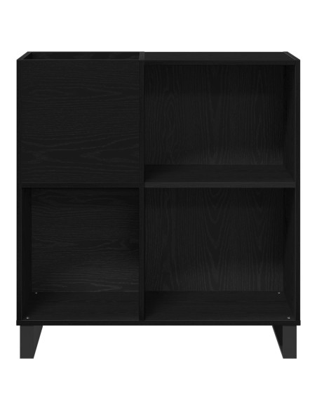 Mobile per Vinili Rovere Nero 84.5x38x90 cm Legno Ingegnerizzato