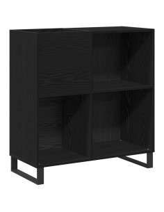Mobile porta vinili con lo scaffale Rovere Nero 85 x 38 x 89 cm 2
