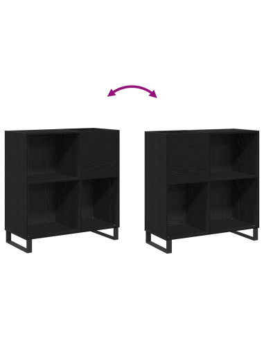 Mobile porta vinili con lo scaffale Rovere Nero 85 x 38 x 89 cm