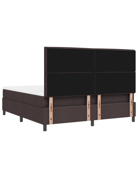 Letto Box Spring  con Materasso Grigio Scuro Super King in Tessuto