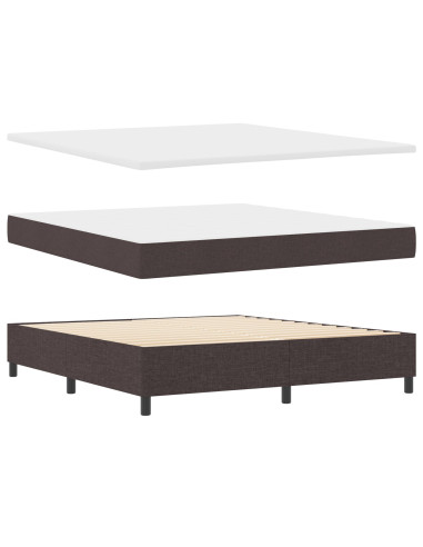 Letto a molle con materasso Marrone Scuro 180 x 200 cm Tessuto