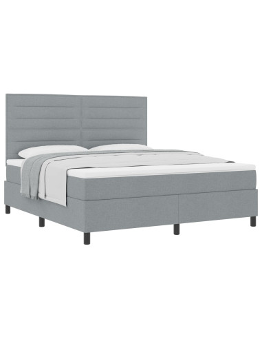 Letto a molle con materasso Grigio chiaro 180 x 200 cm Tessuto