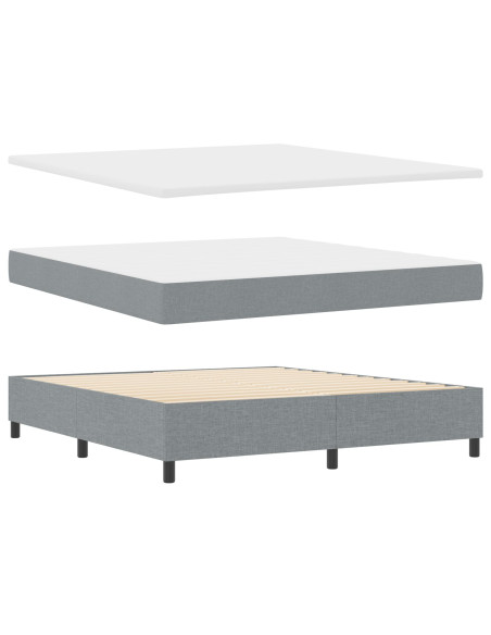 Letto a molle con materasso Grigio chiaro 180 x 200 cm Tessuto