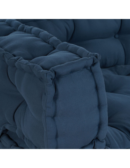 Cuscino per Divano Pallet  con Supporto per Braccia e Schiena - Tessuto Blu