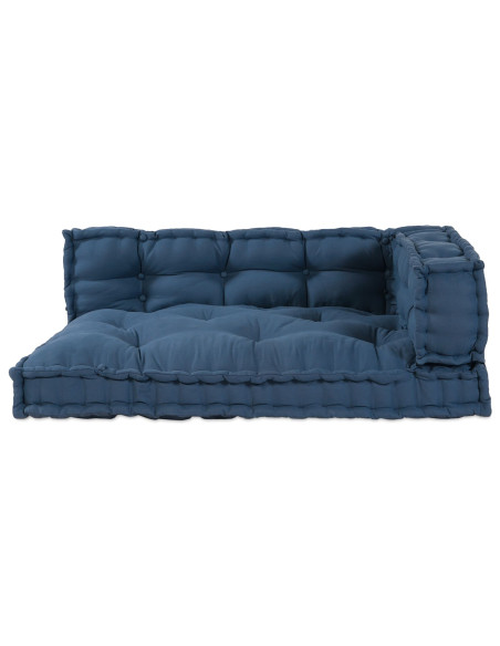 Cuscino per Divano Pallet  con Supporto per Braccia e Schiena - Tessuto Blu