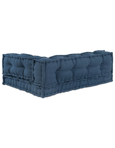 Cuscino per Divano Pallet  con Supporto per Braccia e Schiena - Tessuto Blu