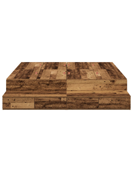 Struttura letto con contenitore Legno vecchio 135 cm