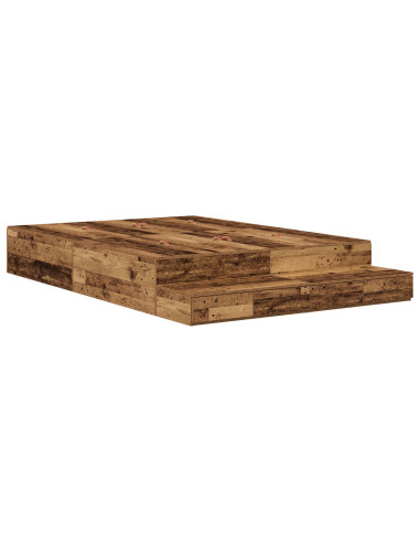 Struttura letto con contenitore Legno vecchio 135 cm