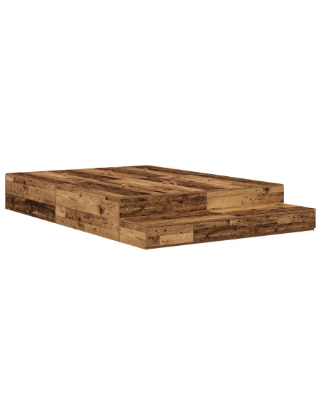 Struttura letto con contenitore Legno vecchio 135 cm