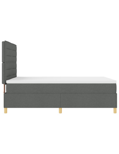 Letto a molle con materasso Grigio scuro 140 x 200 cm Tessuto