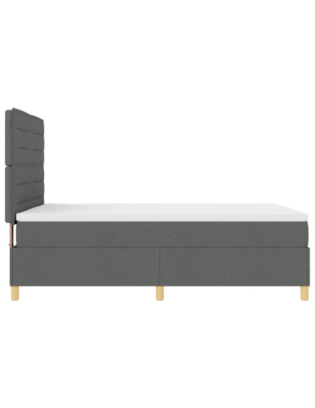 Letto Box Spring con Materasso Grigio Scuro 140x200 cm Tessuto
