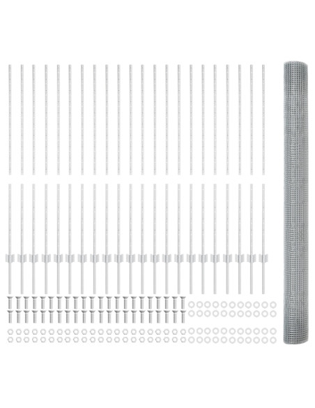 Recinzione con Posto Argento 1,4 x 50 m Acciaio