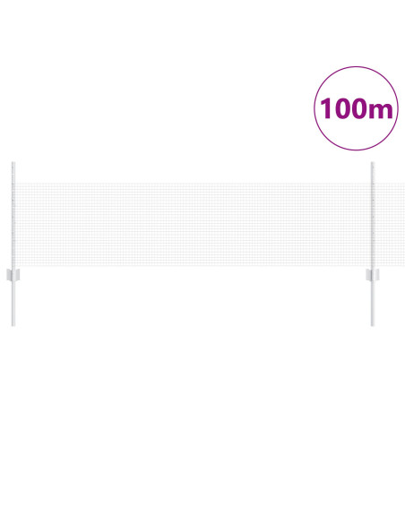 Recinzione in Rete Saldato con 44 Paletti U Argento 0.5x100 m Acciaio