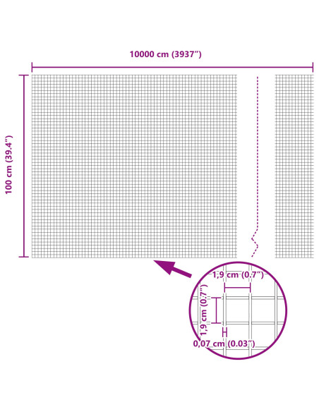 Recinzione in Filo Saldato  con 88 Post in Alluminio Silver 1x100 m Acciaio