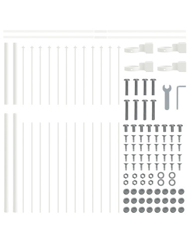 Recinzione per Giardino 5 pcs Bianco 8,5 x 1,5 m