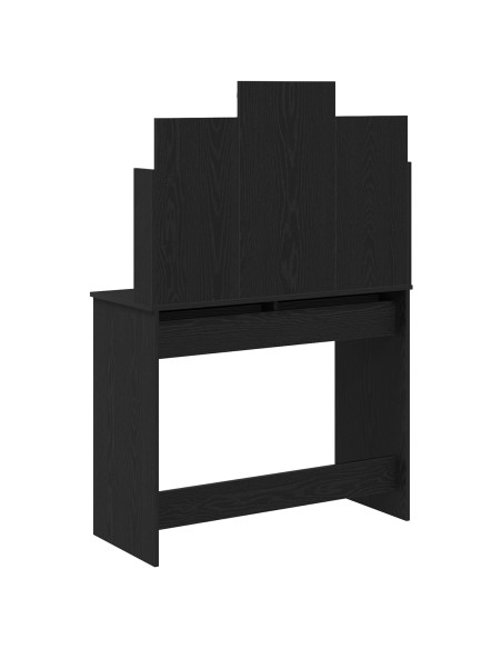 Toeletta  con luci LED Nero Rovere 96x40x142 cm