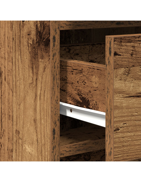 Set di Tavolo da Trucco 2 Pezzi con LED in Legno Vecchio e Legno Ingegnerizzato