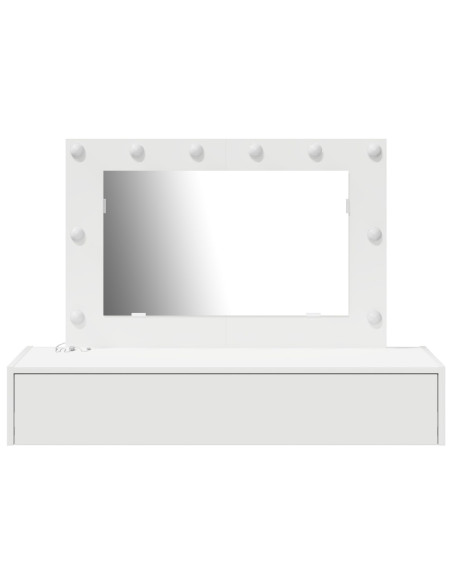 Tavolo da trucco a parete  con luci LED in bianco