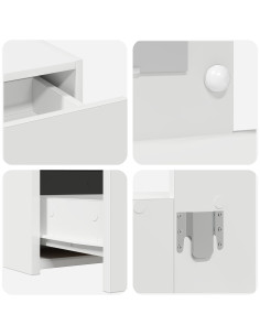 Tavolo da Trucco Bianco 100 x 40 x 70 cm Legno multistrato 2