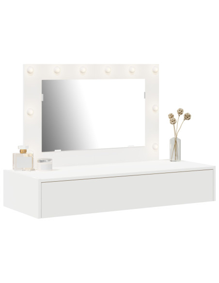 Tavolo da trucco a parete  con luci LED in bianco