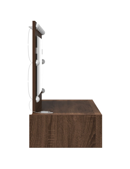 Toilette a Muro  con Luci LED Legno Rovere