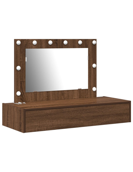 Toilette a Muro  con Luci LED Legno Rovere