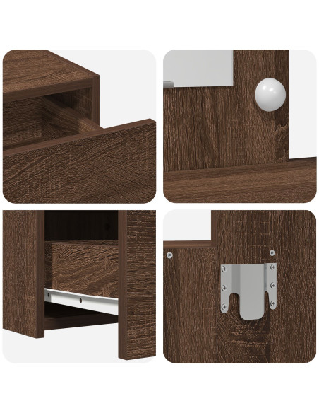 Toilette a Muro  con Luci LED Legno Rovere