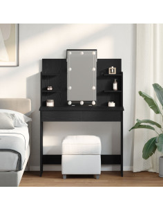 Tavolo da Trucco Rovere Nero 96 x 39 x 142 cm Legno multistrato 2