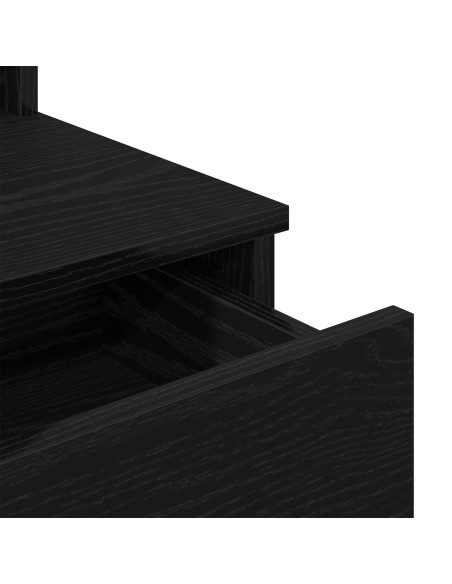 Toeletta  con luci LED Nero Rovere 96x40x142 cm