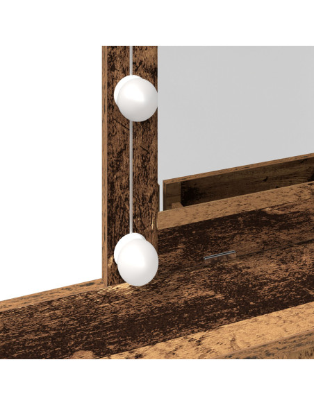 Tolette di  con Specchio e Luci a LED in Legno Vecchio