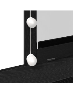 Tavolo da Trucco con cassetto Rovere nero 80 x 41 x 144.5 cm 2