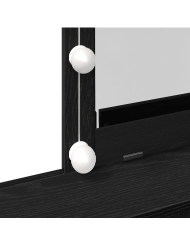 Tavolo da Trucco con cassetto Rovere nero 80 x 41 x 144.5 cm