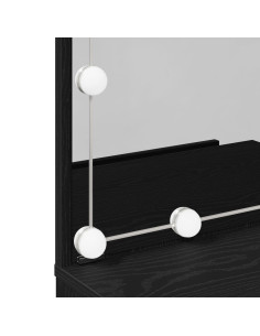 Tavolo da Trucco Rovere Nero 60 x 40 x 140 cm Legno multistrato 2