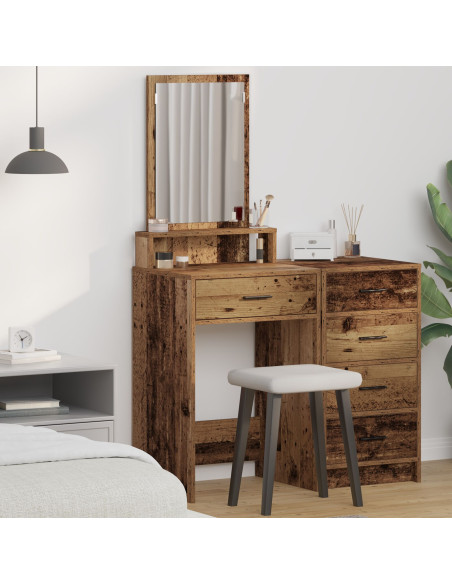 Toeletta  con cassetti in legno antico 50x41x140 cm