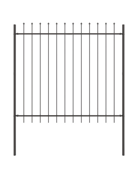 Recinzione da Giardino  con Punta a Lancia Grigia 15,3x1,5 m in Acciaio