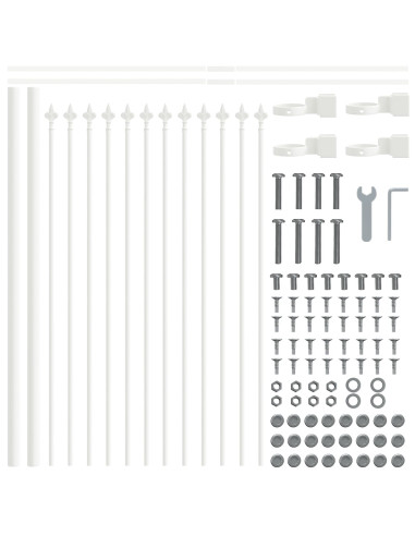 Recinzione per Giardino 9 pcs Bianco 15,3 x 0,6 m