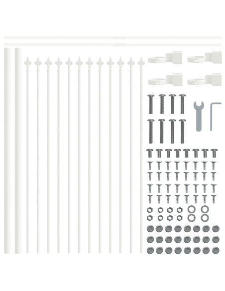 Recinzione per Giardino 9 pcs Bianco 15,3 x 0,6 m