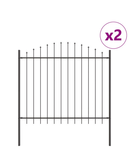 Recinzione per Giardino 2 pcs Grigio 170 x 190 cm