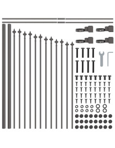 Recinzione per Giardino 3 pcs Grigio 170 x 140 cm 2