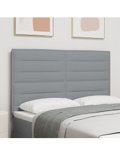 Testiera con testiera Grigio chiaro 144 cm Pelle Sintetica 2