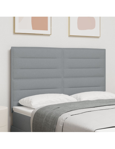 Testiera con testiera Grigio chiaro 144 cm Pelle Sintetica