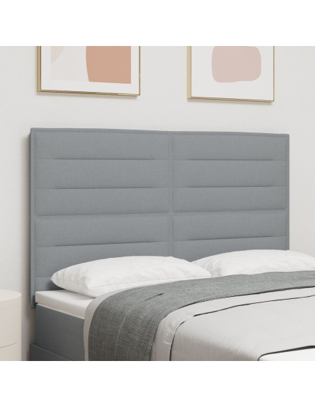 Testiera con testiera Grigio chiaro 144 cm Pelle Sintetica