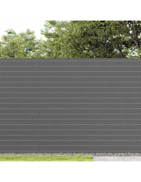Recinzione da Giardino Bifacciale Grigia 1,8x5 m in PVC
