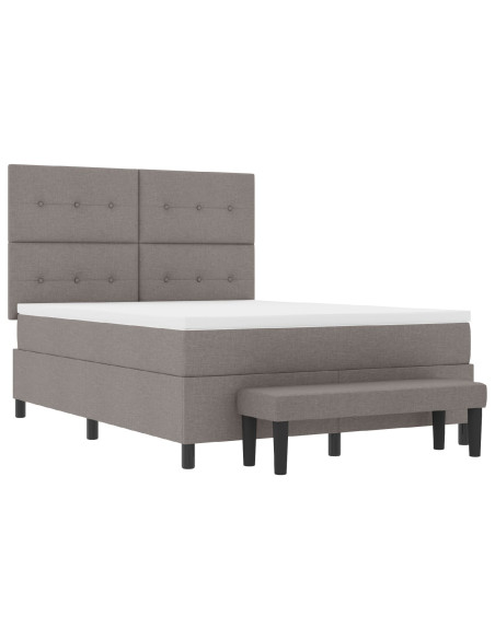 Letto con Box Spring e Materasso Taupe 160x200 cm Tessuto