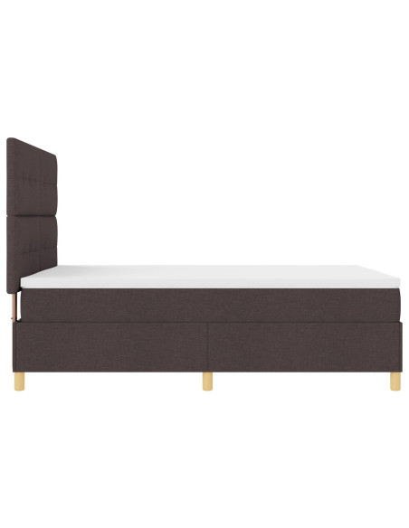 Letto a Box Spring con Materasso  Marrone Scuro 160x200 cm Tessuto