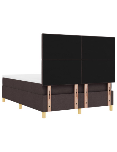 Letto a molle con materasso Marrone Scuro 160 x 200 cm Tessuto