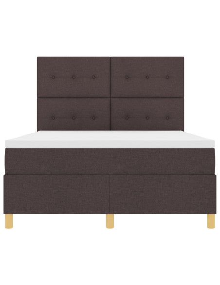 Letto a Box Spring con Materasso  Marrone Scuro 160x200 cm Tessuto