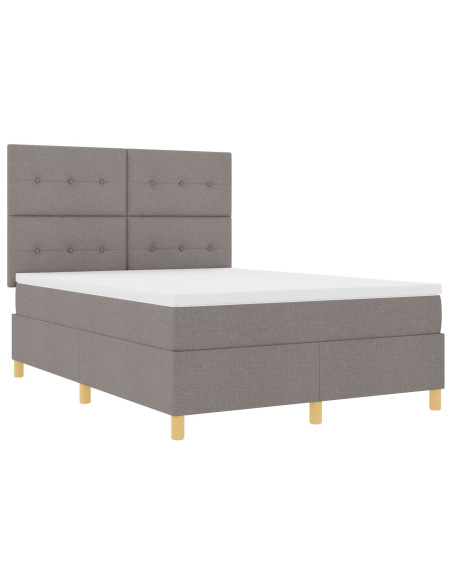 Letto a Molle Life con Materasso Tortora 160x200 cm in Tessuto