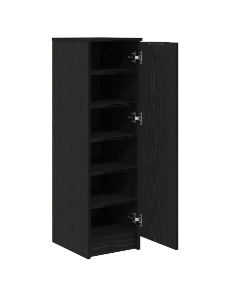 Mobile per scarpe con porta Rovere Nero 29,5 x 35 x 101 cm